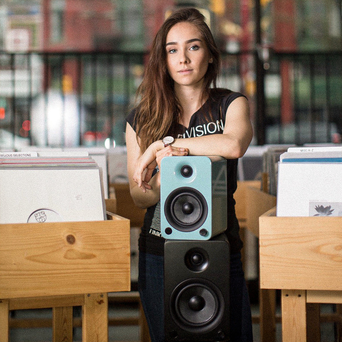Vinyl, built in.