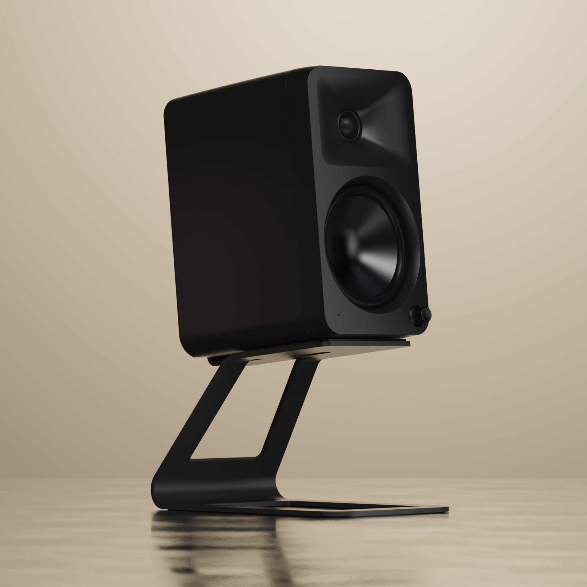 Kanto SE4 デスクトップスピーカースタンド ブラック SE4 Elevated Cantilever Desktop Speaker Stands | Kanto Audio